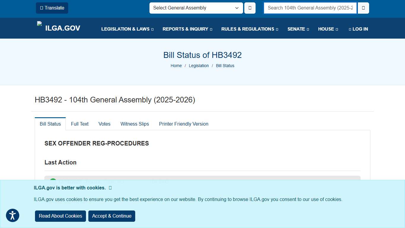 Illinois General Assembly - Bill Status of HB3492